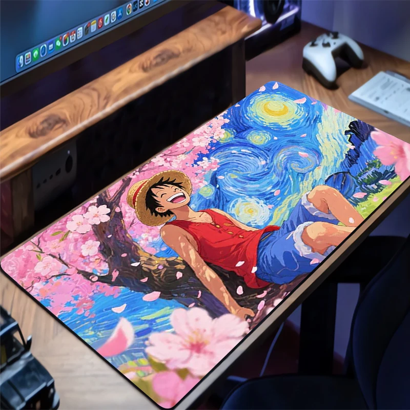 Mouse Pad One Piece Luffy Gaming Accessories Computer Keyboard Gamer Rug Cherry Blossom Specifically For e-sports Games Mousepad