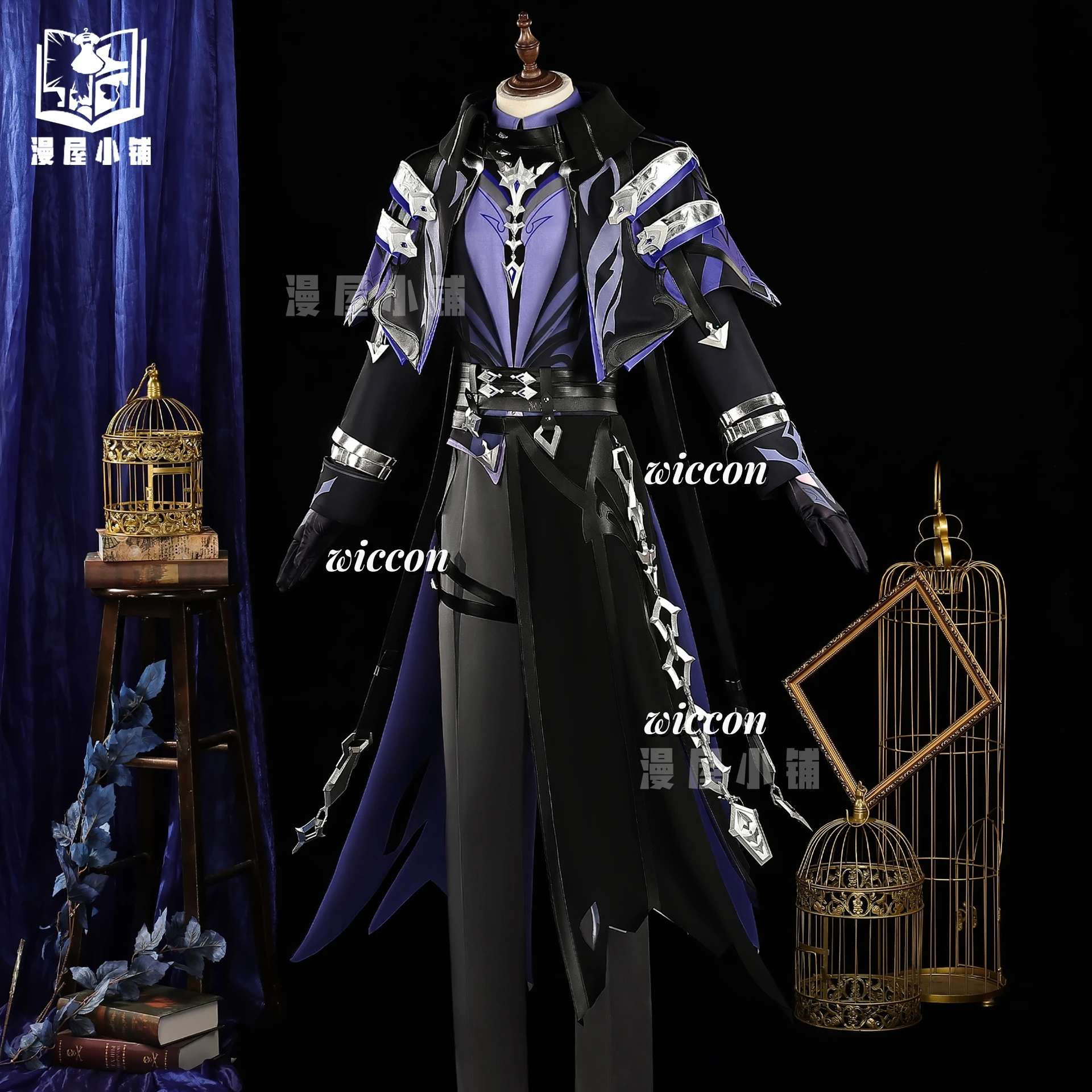 Genshin impacto kyryll flins cosplay conjunto completo peruca botas anime jogo roupas adultos roupa de halloween uniforme