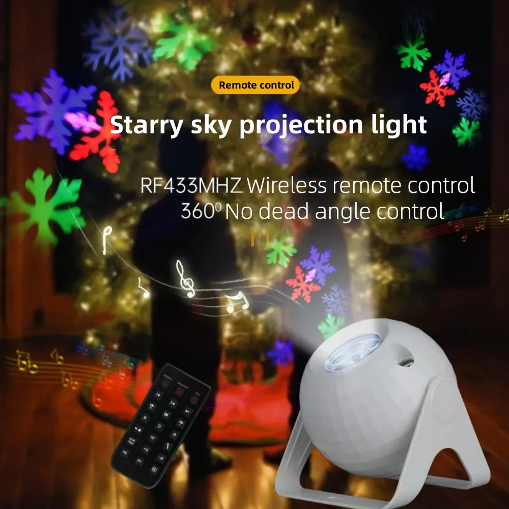 

Christmas Party Lights LED Laser Snowflake Projector Rotating Xmas Pattern 4W Stage Lights Holiday Lighting Outdoor Garden Decor