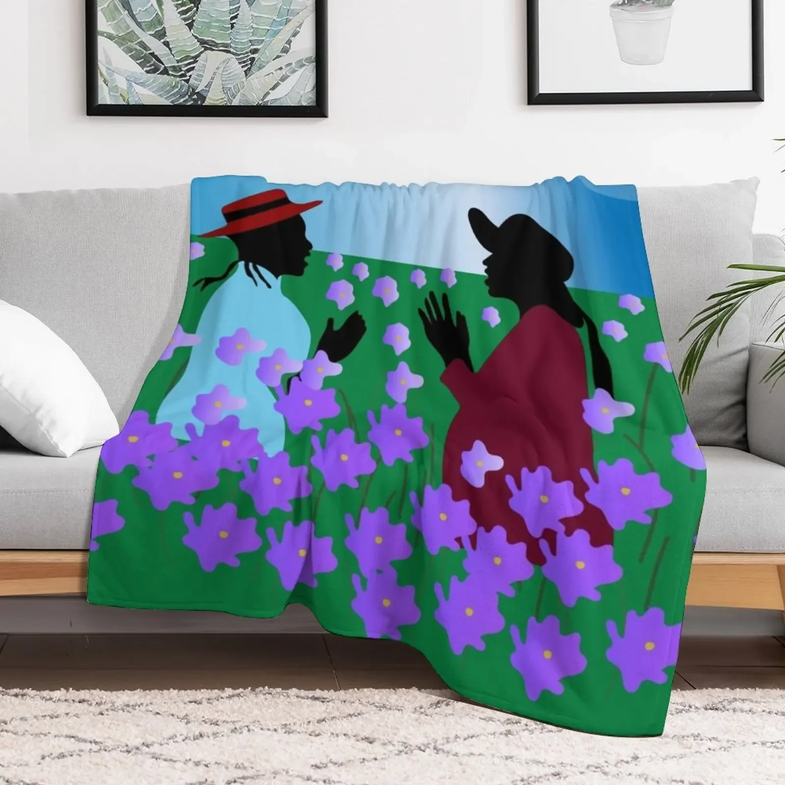 The Color Purple Nettie & Celie Throw Blanket Cozy Sofa Blanket for TV Watching Napping