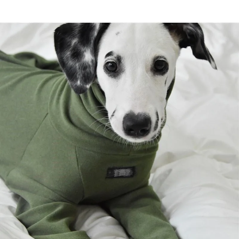 Fahson Whippet-ropa de Galgo Italiano para mascotas, ropa de lujo de algodón para perros, cuello alto, cálido, elástico, Invierno