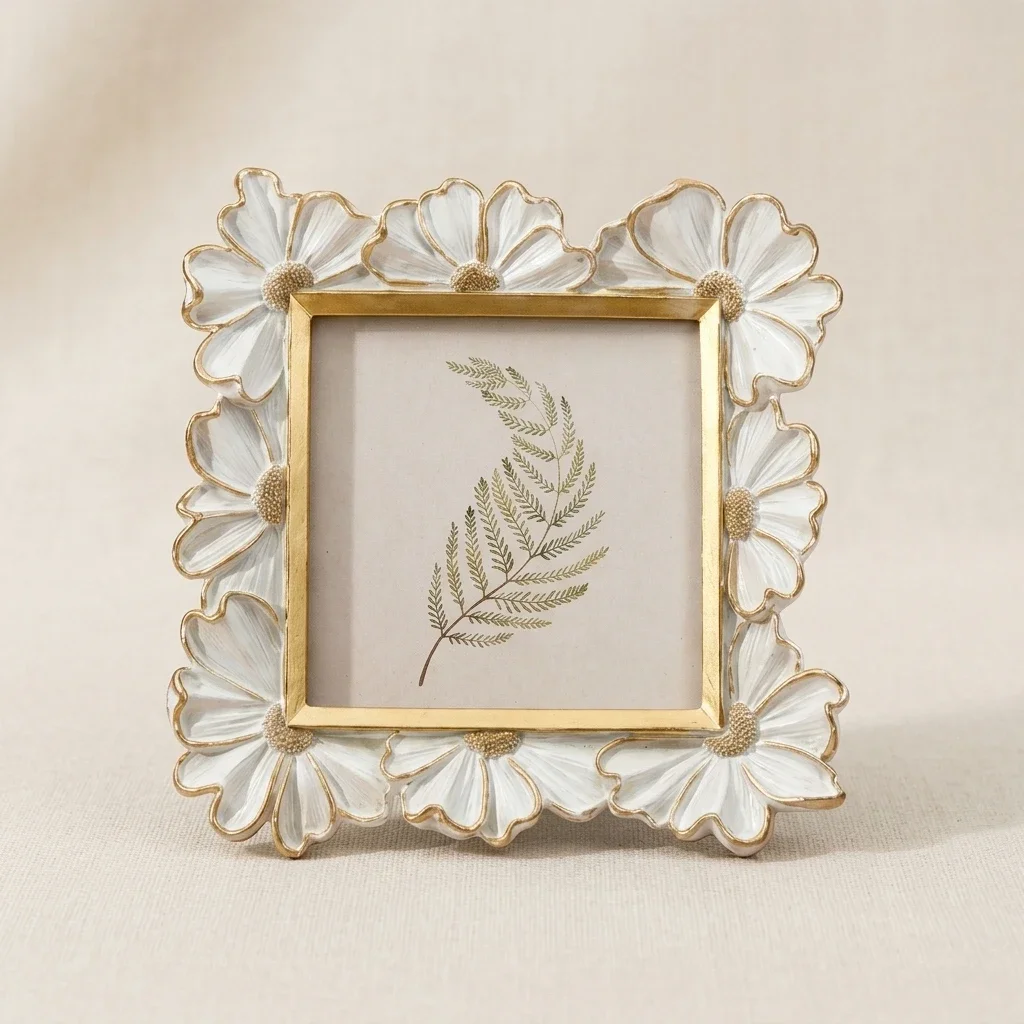Homeowners Photo Frame Romantic French Style 3D Petal Resin Picture Frame for Living Room Bedroom Elegant Housewarming Gift