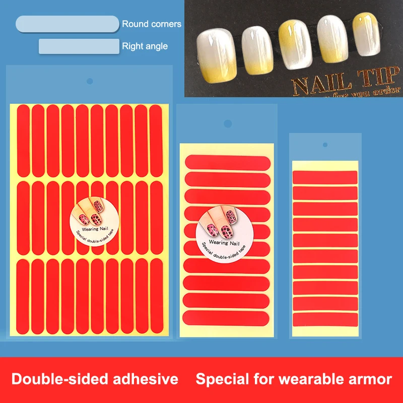 3 feuilles/1 rouleau de ruban adhésif pour Nail Art, ruban adhésif Double face transparent pour exposition d'ongles, autocollants de beauté décoratifs
