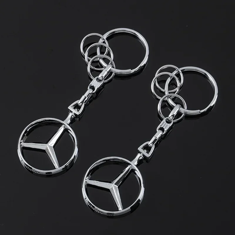 Metal Car Logo Key Chain Holder Keyring Pandant for Mercedes Benz W205 W206 W210 W211 W212 E200 E260 E300 CLA CLS GLK GLA SLS ML