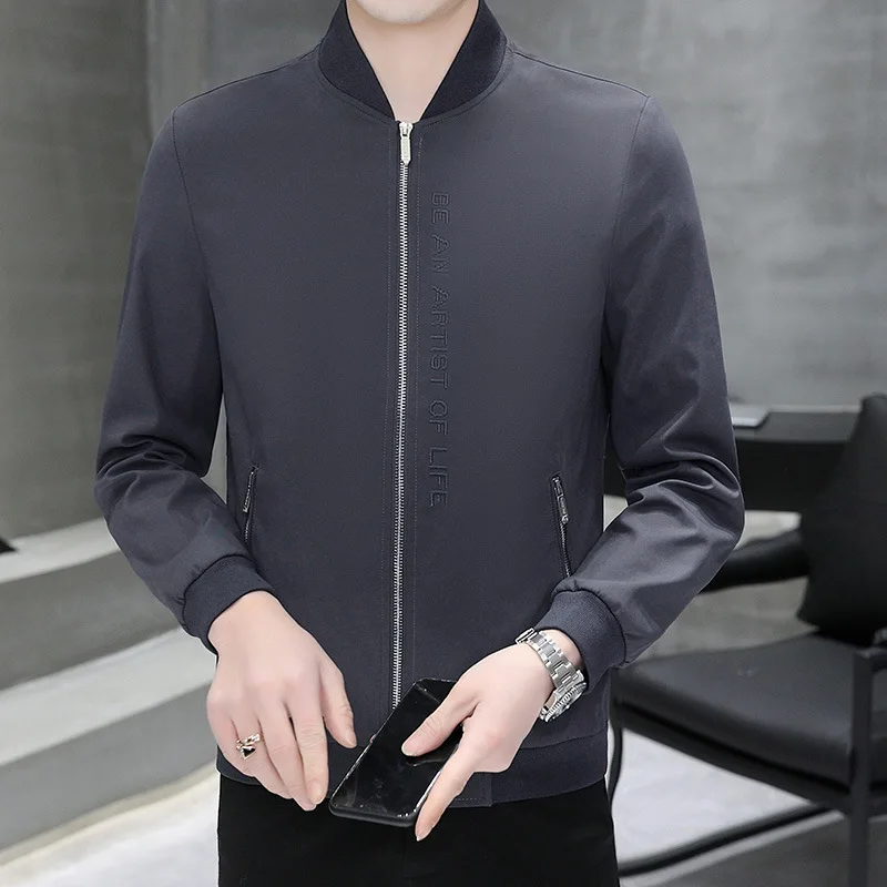 New Men's Casual Fashion Stand-up Collar Simple Versatile Handsome Jacket