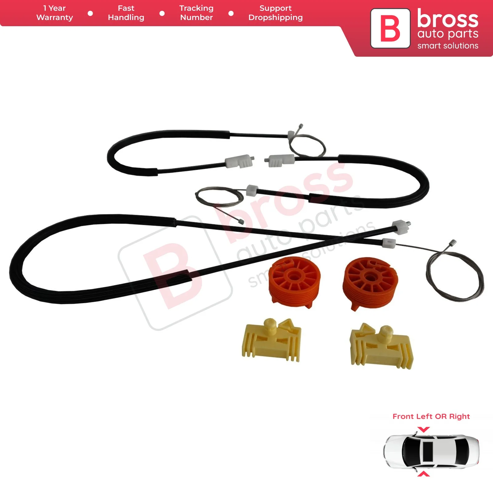 BWR992 Set perbaikan pintu depan, Regulator jendela listrik untuk Citroen C3 Pluriel MK1 Cabriolet Convertible 2003-2010 9221P1 9222N9