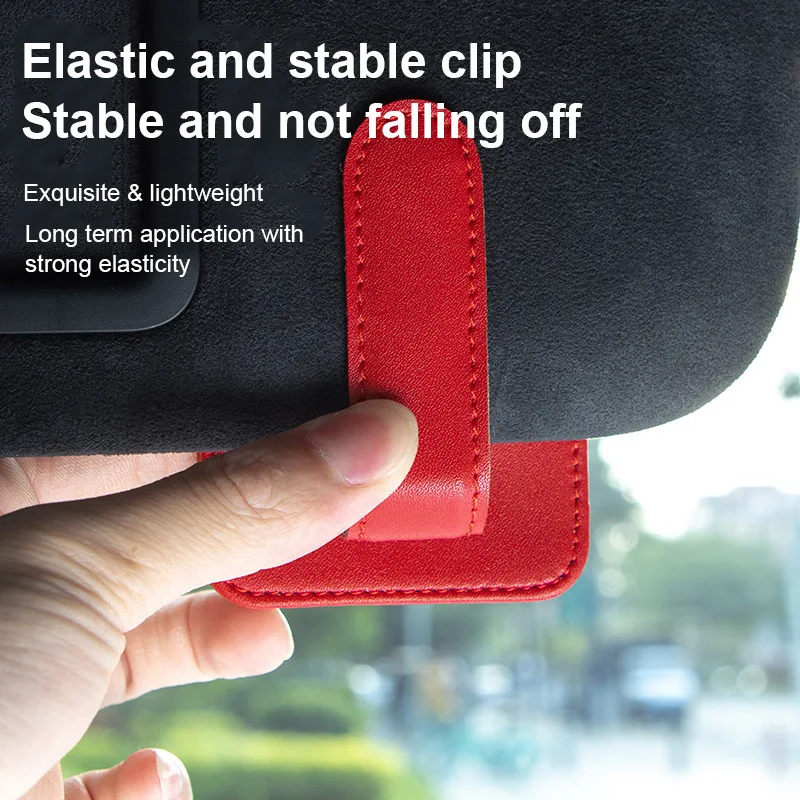 1 Piece with Random Color, Multifunctional Car Sun Visor Stylish Glasses Clip, Scratch-Resistant Glasses Storage Clip with Dual Slots, Universal Car Ticket and High-Speed Card Holder, Car Interior Decoration Accessory