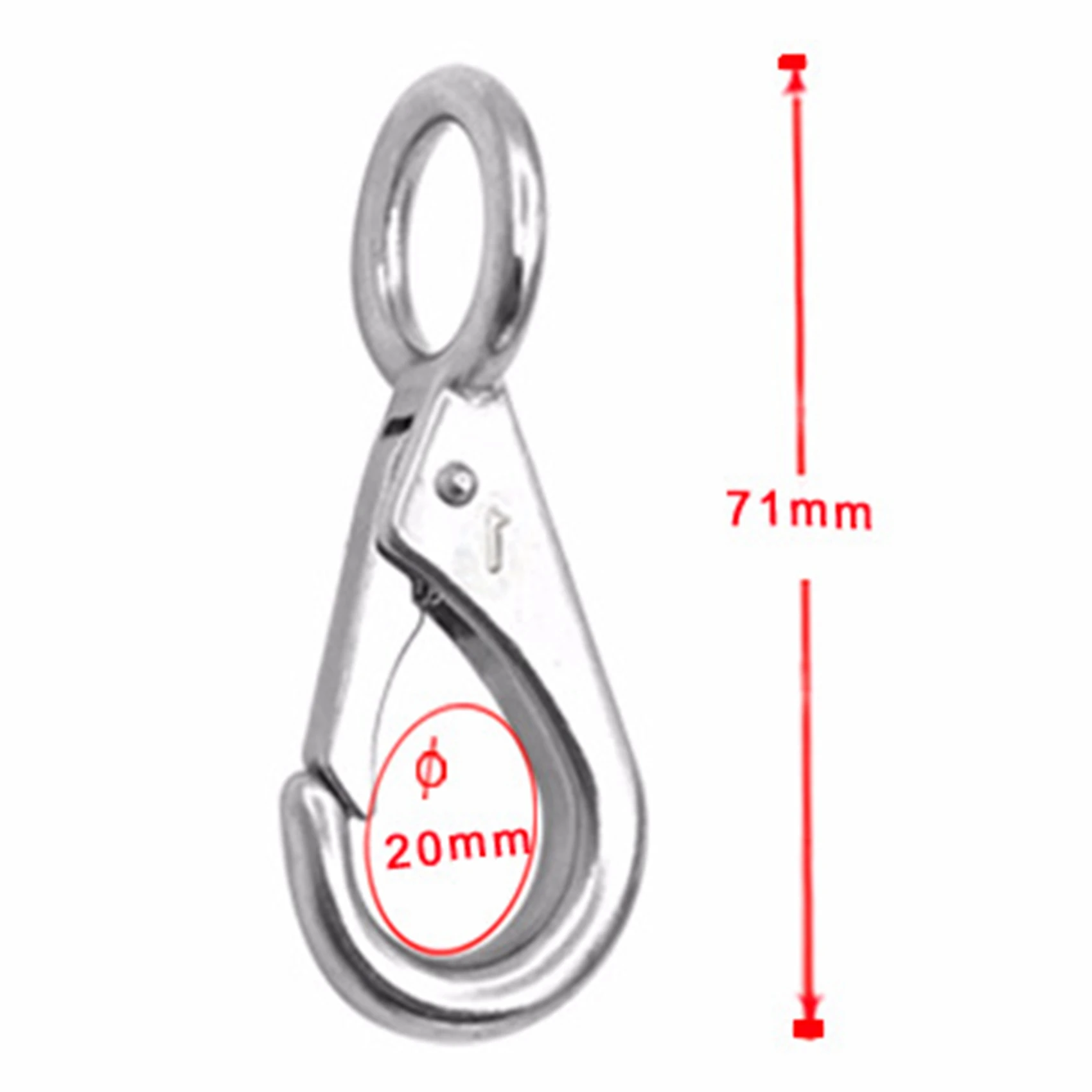 

2Pcs Stainless Steel 316 Rigid Loaded Fixed Eye Spring Clip Snap Hook Carabiner Marine Hardware Accessories for Boats G