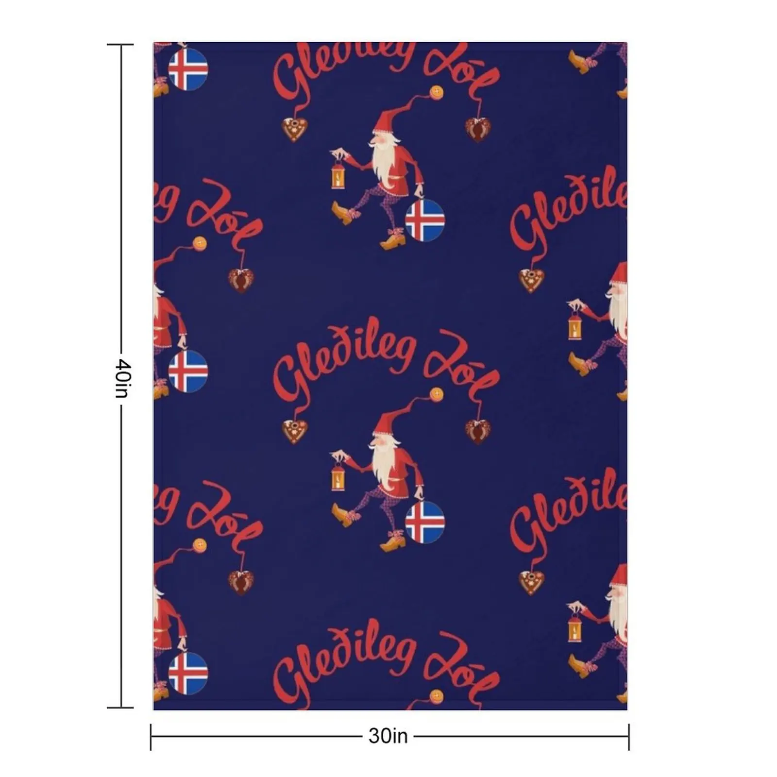 Gledileg Jol Iceland Merry Christmas Icelandic Flag Throw Blanket Stuffeds Cute Plaid Polar Sofa Throw Blankets