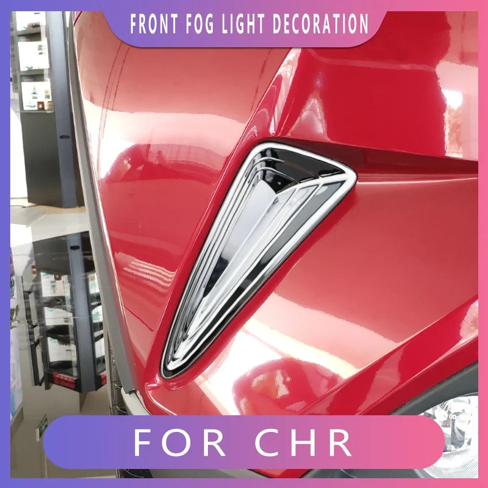 

2Pcs/Set ABS Chrome Front Fog Light Decoration Sequins Fog Lamps Cover Trim for Toyota C-HR CHR C HR 2016-2020 Car Accessories