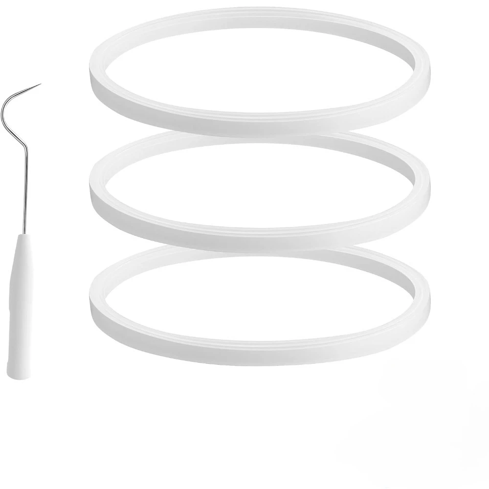 1 Hook + 3Pcs Rubber Gaskets Replacement For Nutri Ninja Blender, 3.23in White Seal Ring For Ninja Extractor Blade BL660 BL663 B