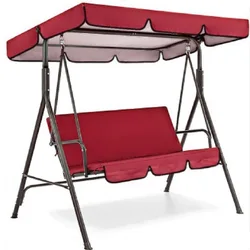 Asiento de columpio de 3 asientos y cubierta de techo, hamaca de jardín, tienda impermeable con protección UV, cubierta de columpio de patio (no incluye columpio)