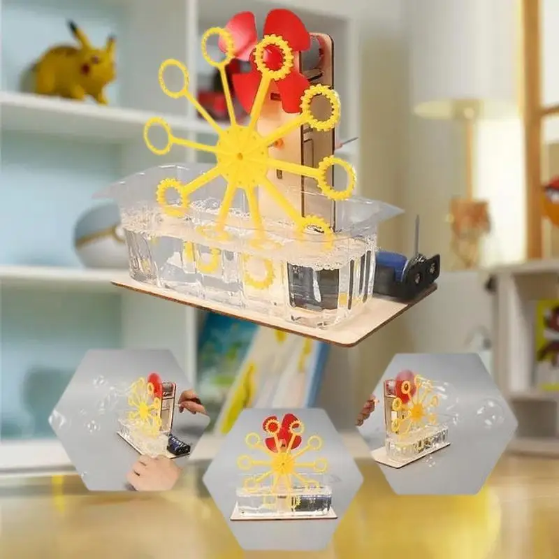 1Set kinderen DIY Handgemaakte Montage Modellen Puzzel Speelgoed Educatief Bubble Machine Speelgoed Kids Geschenken (Moet Jezelf Monteren)