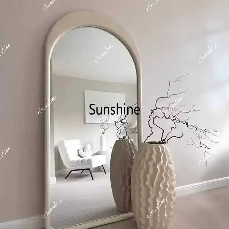 Living Room Decorative Mirrors Vintage Nordic Wooden Standing Mirrors Full Body Bedroom Princess Espejos De Piso Home Decoration