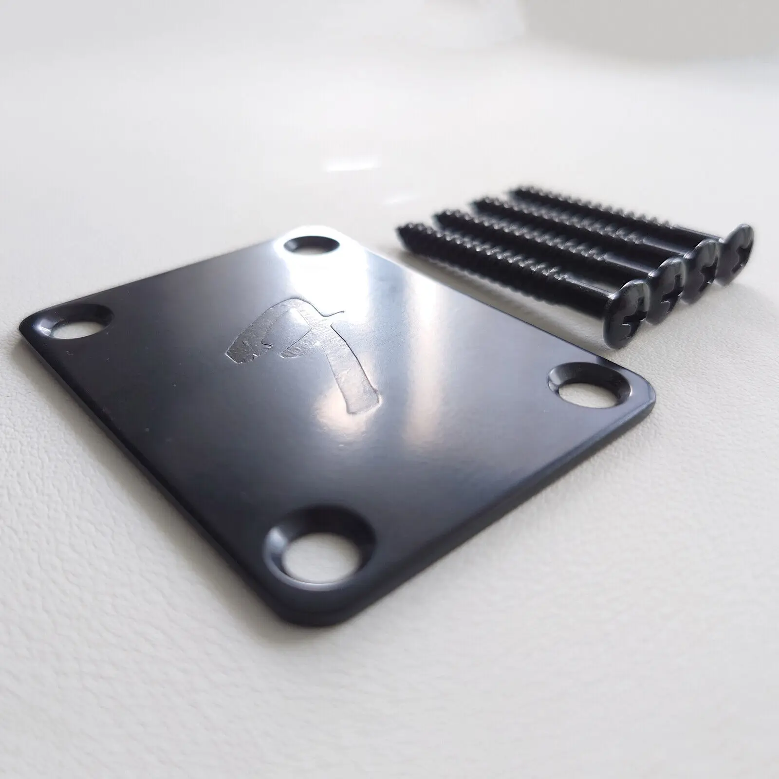 Black Electric Guitar Neck Plate Cover Plate Label F Back for FD ST TL Guitar Replacement Parts