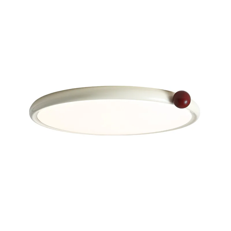 

Nordic full spectrum eye protection cream wind bedroom French small milk bean wabi sand wind minimalist ultra-thin ceiling lamp