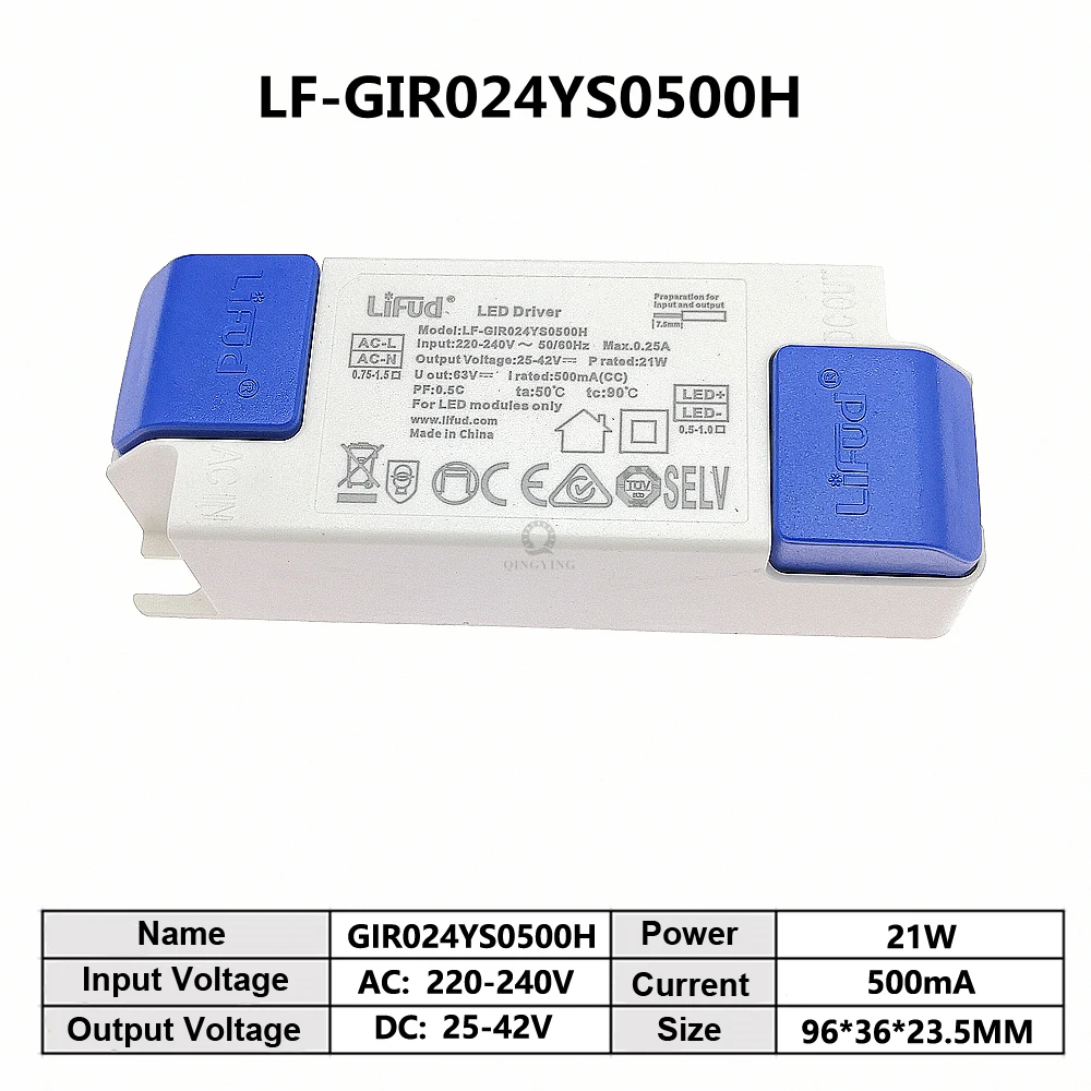 LiFud LED driver LF-GIRxxxYM LF-GIRxxxYS series LED transformer Input 220V-240V output 500mA 600mA 900mA 1200mA 1300mA 1500mA