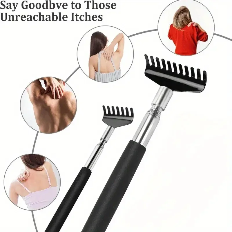Portable Metal Back Scratcher - "Scratch My Back" Tool for Precise Itch Relief. Durable, Ergonomic Gift for Elderly & Adults.