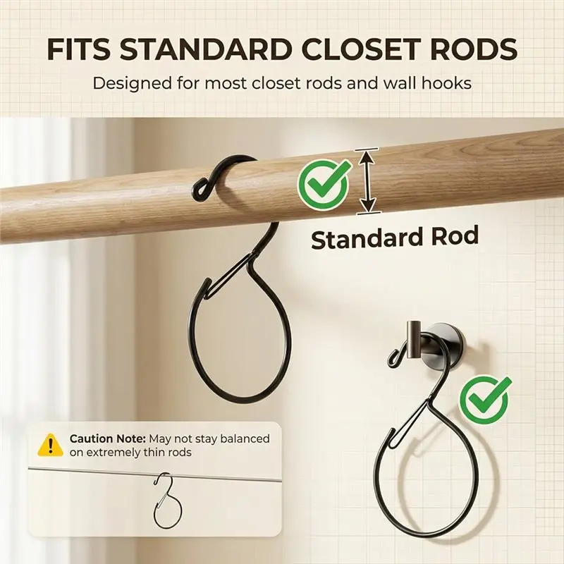 Belt Hanger For Closets Rust-Resistant 15 Lb Heavy Duty 4-Pack Scarf Hangers And Holders Space-Saving Design
