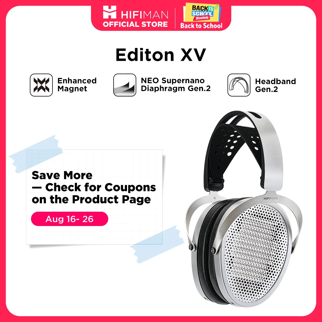 HIFIMAN EDITION XV Open-Back Over-Ear-Kopfhörer in voller Größe mit verbessertem Magnet, Neo Supernano Diaphragm Gen.2