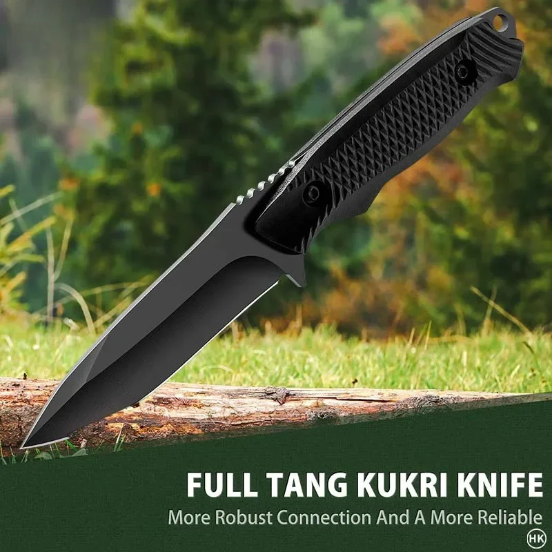 High Hardness Camping Hunting Survival Knife Fot Meat Cutting Outdoor Hiking Portable Sharp Fixed Blade Knife with Knife Sleeve