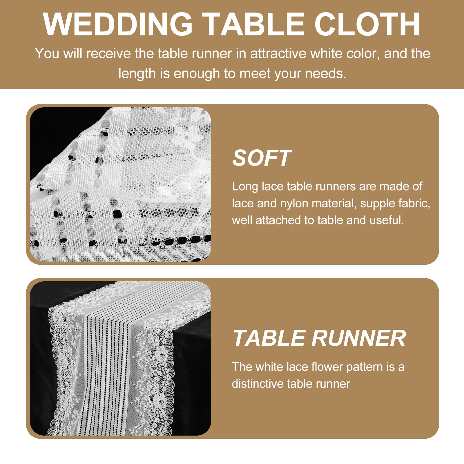 

White Lace Table Runner 90 Inch For Wedding Decor Dining Table Decoration Party Event Home Holiday Banquet