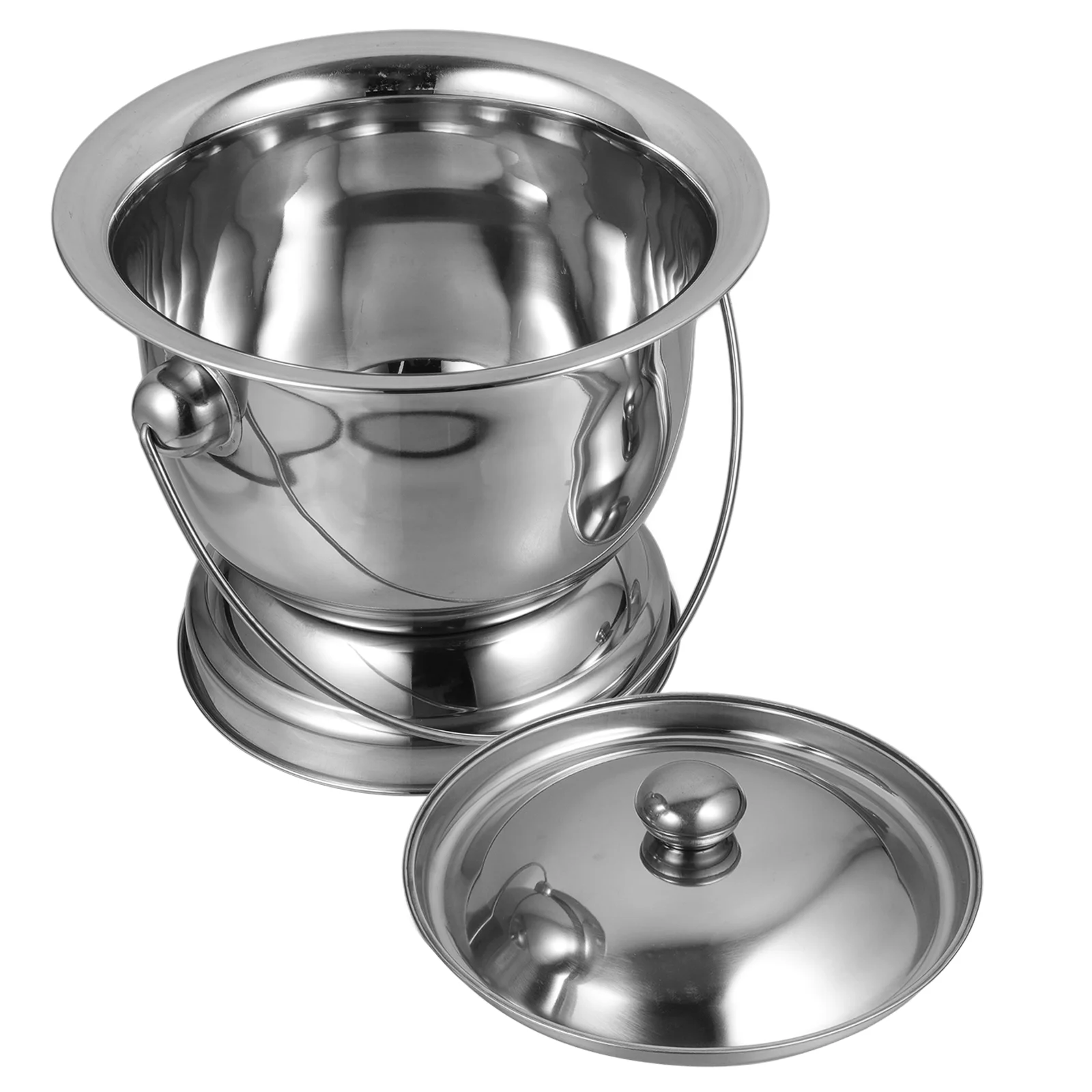 Paslanmaz Çelik İdrar Kovası Yetişkin Pisuvar Kalınlaşmış Çocuk Tükürük Holü Metal Hastane Komodin sızdırmaz