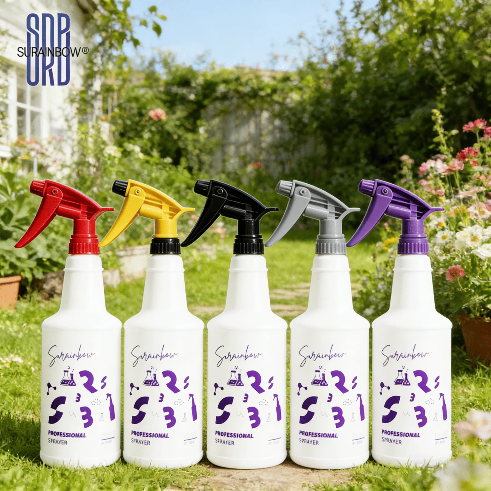 Plastic Empty Spray Bottles, Refillable Heavy Duty Spray Bottle for Cleaning Solutions, Hairspray, HDPE Chemical Resistant