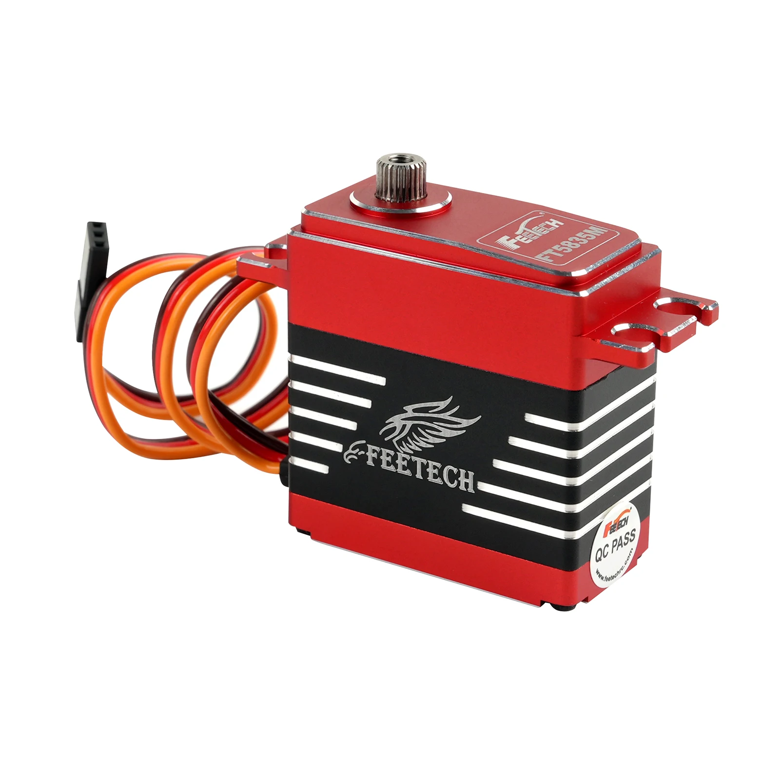 FT5835M 35KG Digital Servo 7.4V - High Torque Waterproof Coreless Motor, 180° Metal Gear w/25T Arm for RC Car/Boat/Robot