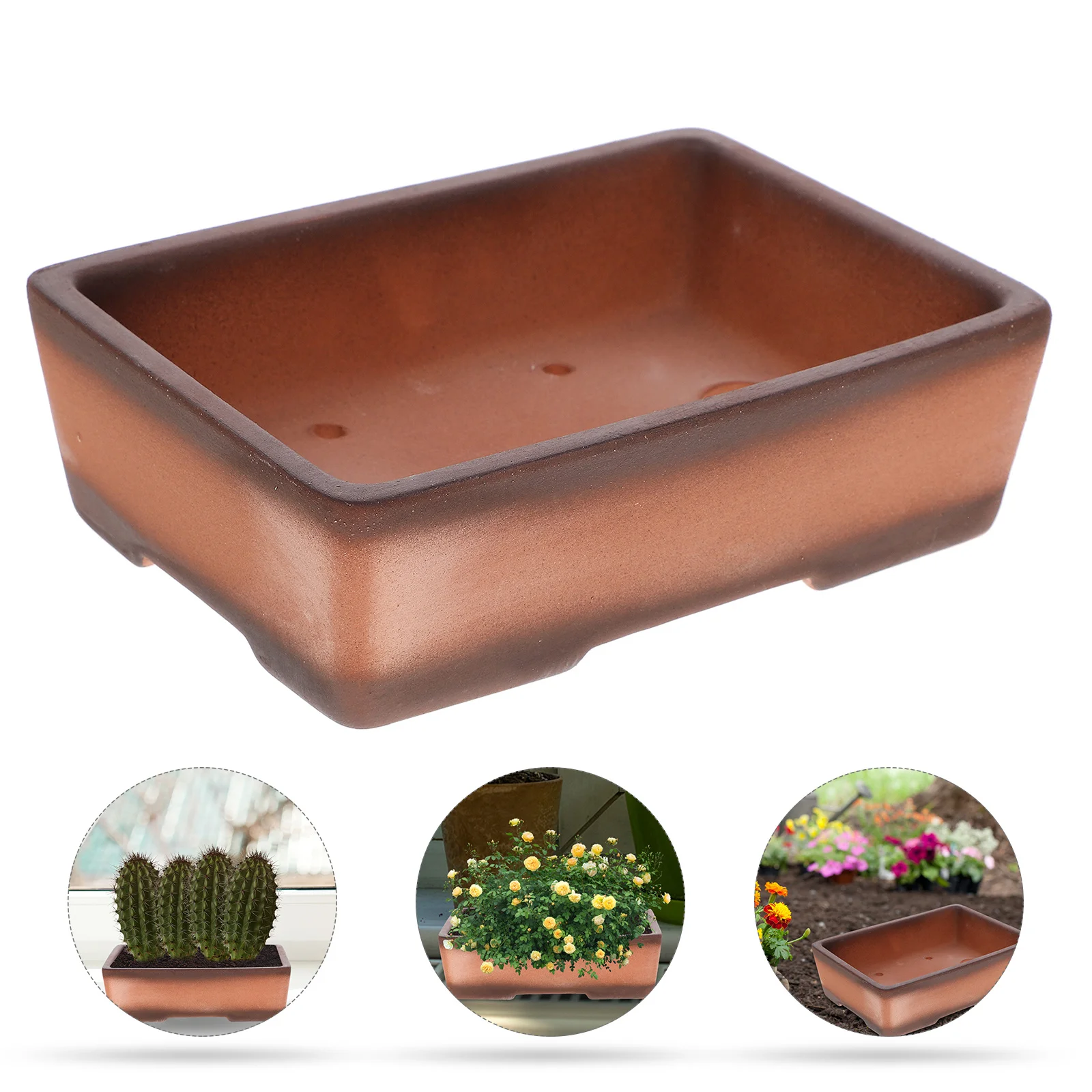 

1Pcs Purple Sand Flowerpot Manger Basin Large Diameter Glazed Succulent Planter Elegant Home Office Table Ornament