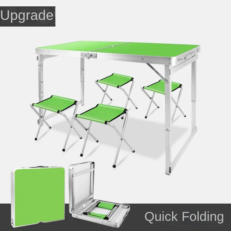 Folding table outdoor portable folding table simple household small table folding dining table and chairs