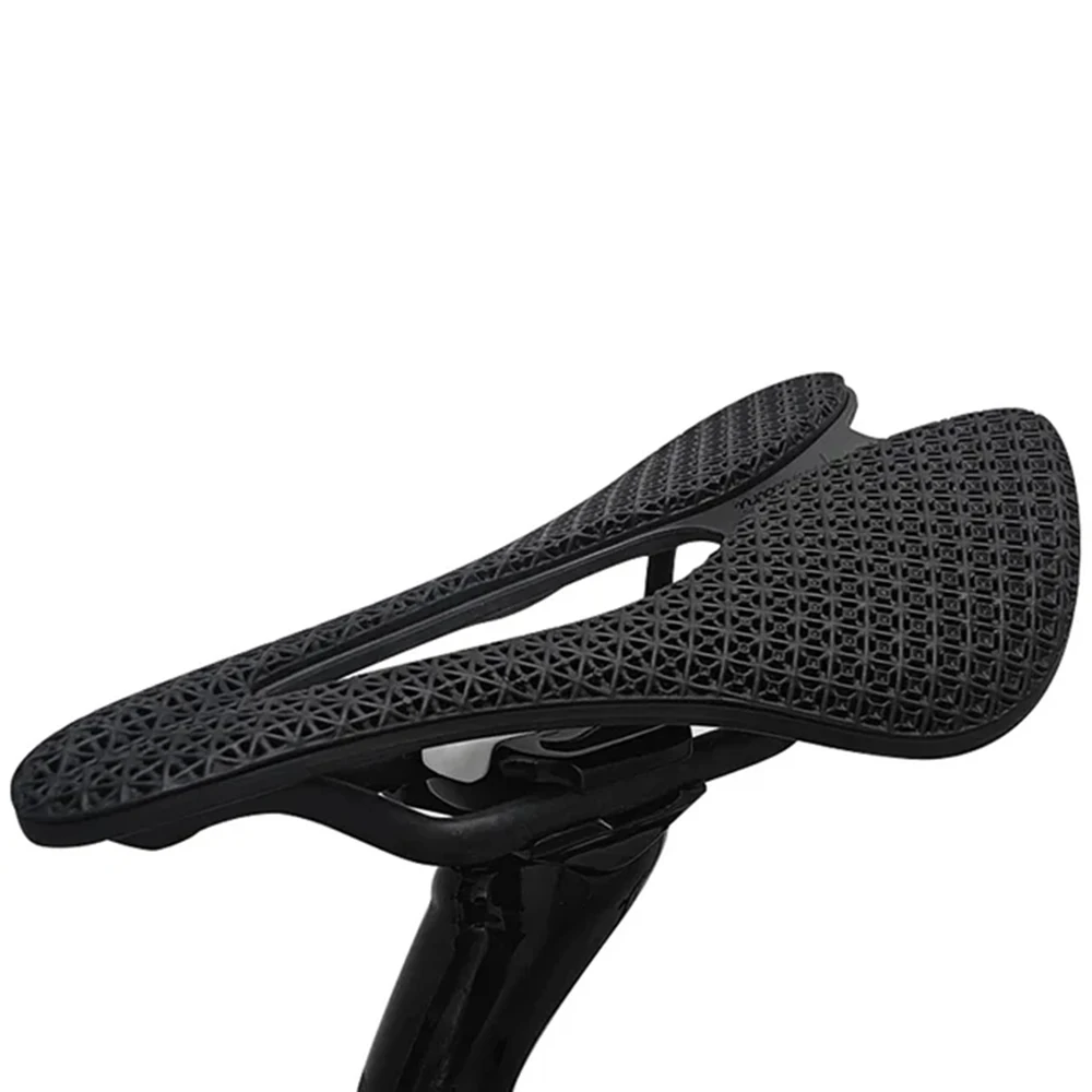 RPANTAHI Road Bike Riding Saddle Bicycle Seat Cushion 3D Printed Outdoor Shock Absorption Carbon Fiber Short Nose Seat Cushion