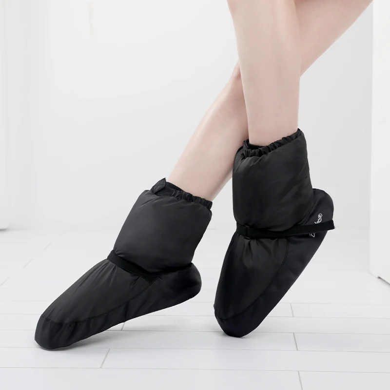 Chaussures de Ballet en peluche d'hiver pour femmes, bottes de danse doublées en polaire pour adultes et enfants, chaussons d'échauffement en coton pour la pratique du Ballet