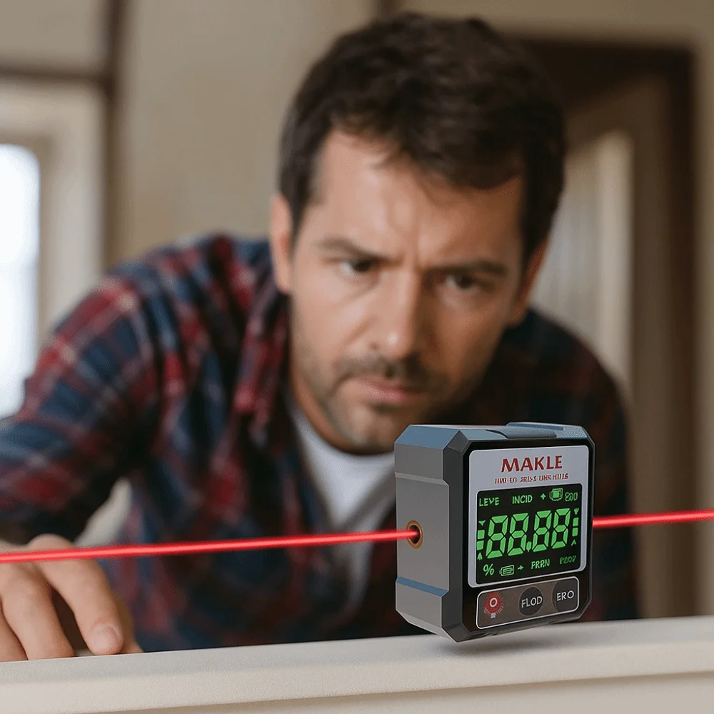 

2-side Laser Digital Protractor Four Sided Magnetic Base Goniometer Inclinometer Automatic Calibration Accuracy Waterproof