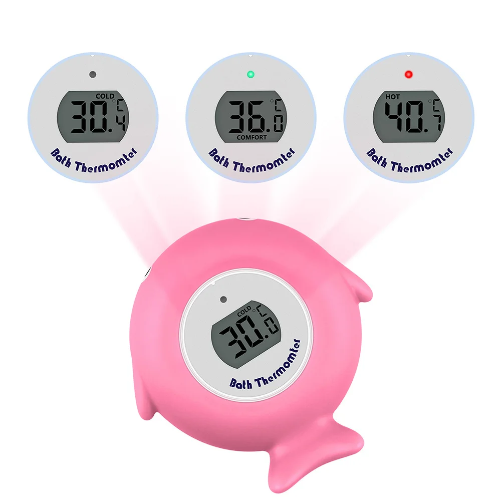 

Fish Shape Bath Water Thermometer Smart Led Temperature Indicator Pink For Bathtub Pool Fish Tank Celsius Fahrenheit Switch