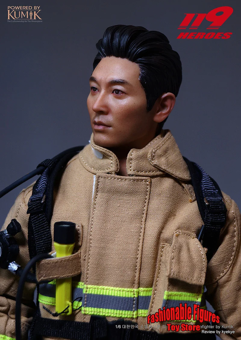 KUMIK KMF23-F02 1/6 Men Soldier The Police Station Next To Fire Station Korean Firefighters Dolls 12Inch Full Set Action Figure