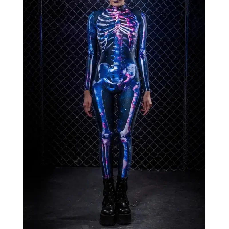 IOOTIANY 3D Printing Robot Punk Jumpsuit Catsuit Sexy Women Cosplay Costumes Zentai Halloween Bodysuit 2023 OI1084