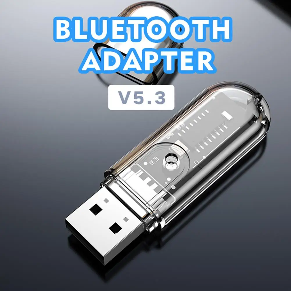 USB Bluetooth Compatible Receiver BT5.3 USB Stable Receiver Connector Portable Lightweight Noise Free Car Speaker For Computer