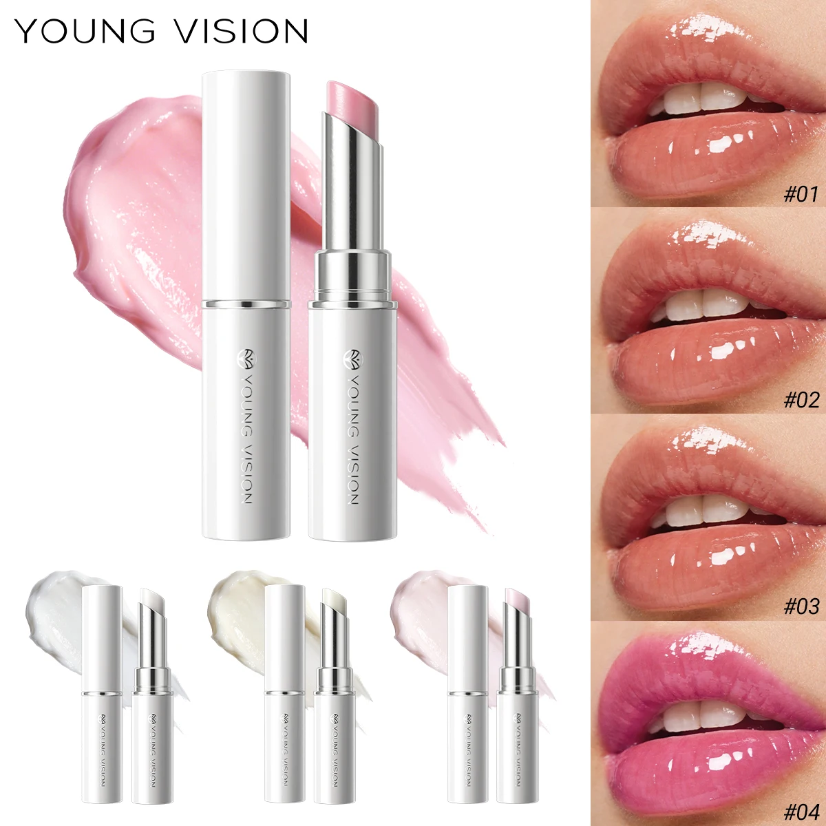 4Color Lip Balm Warm Lipstick Lasting Moisturizing Light Lines Non-Greasy