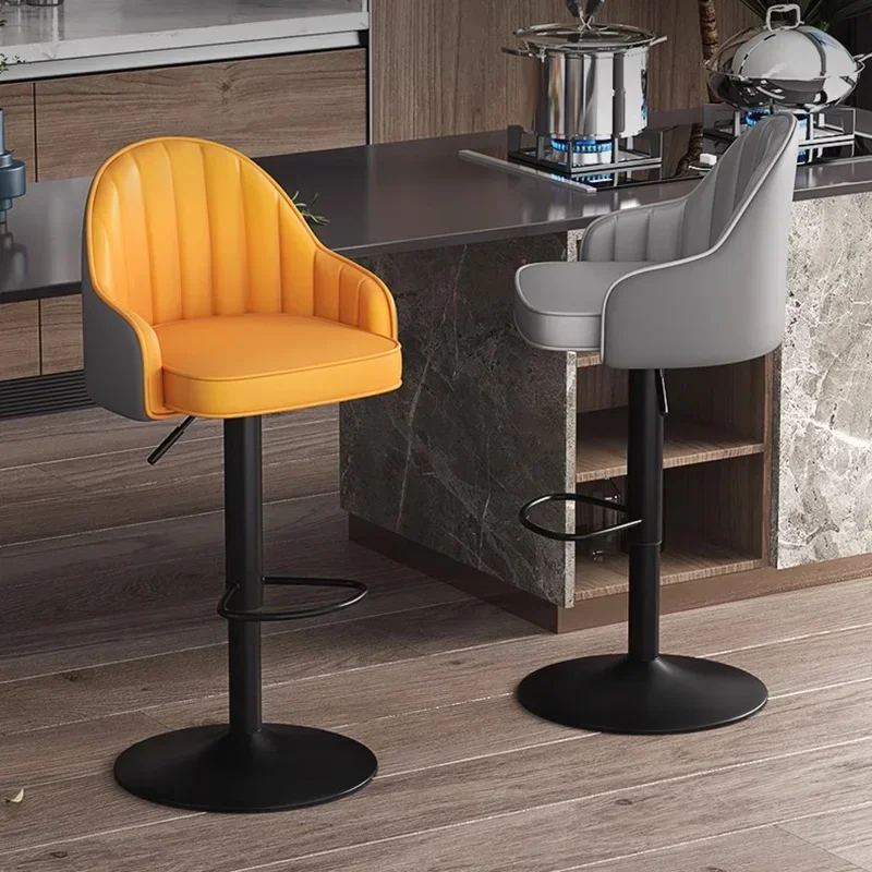 

Modern Nordic Bar Chairs High Stool Luxury Office Adjustable Bar Chairs Italian Design PU-leather Bar Furniture Banqueta LLBC