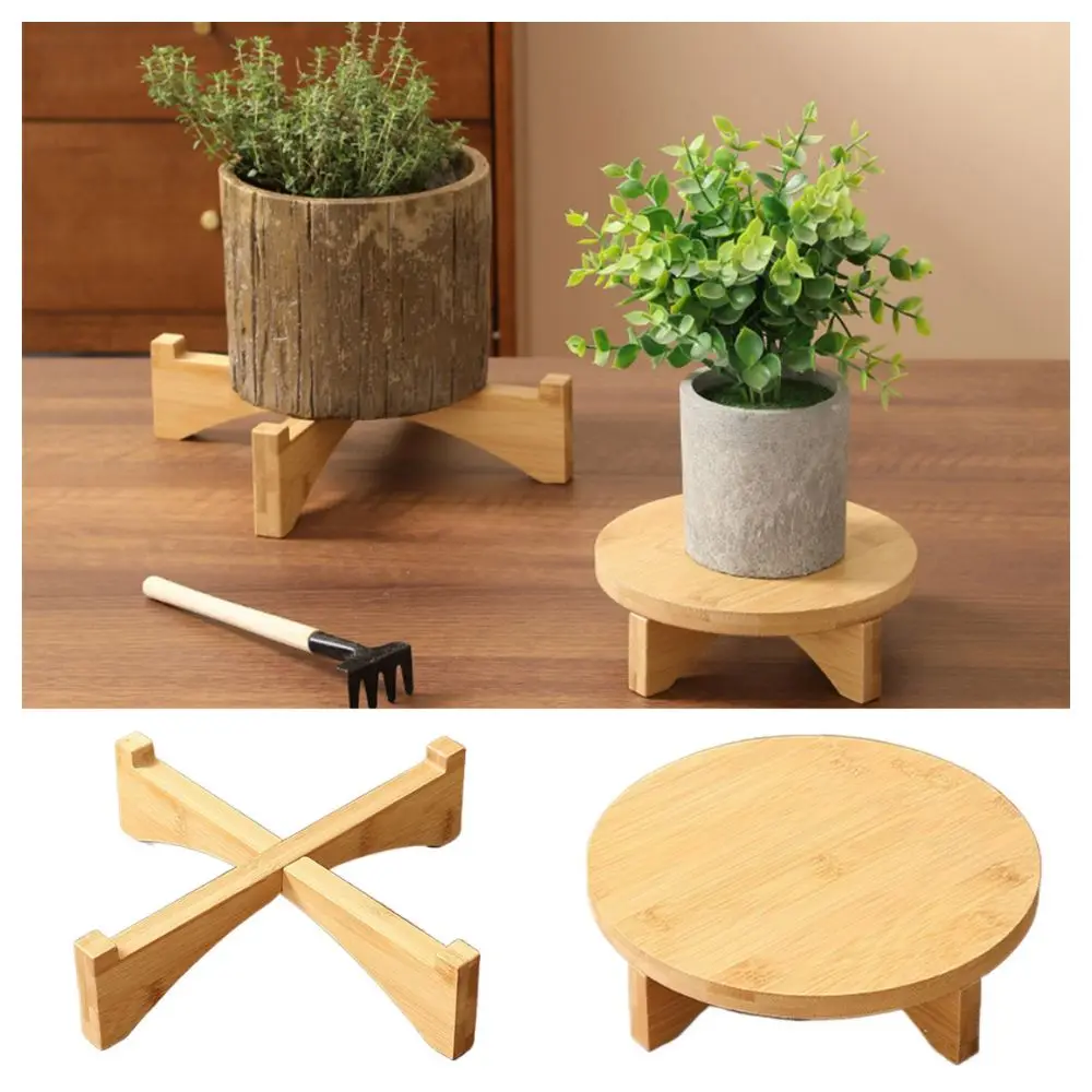 Wooden Bonsai Display Stand Floor-Standing Gardening Supplies Flowerpot Holder Succulents Organization Home Decoration