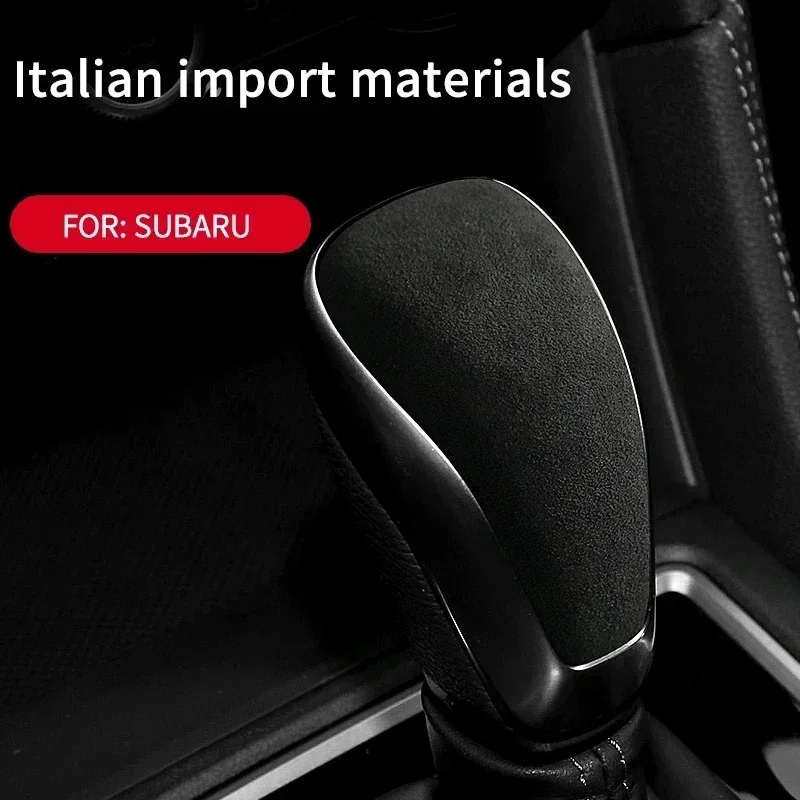 Car Gear Stick Shift Shifter Cover Adhesive Sheath Shell For Subaru Forester XV Crosstrek Outback Alcan tara Protective Case