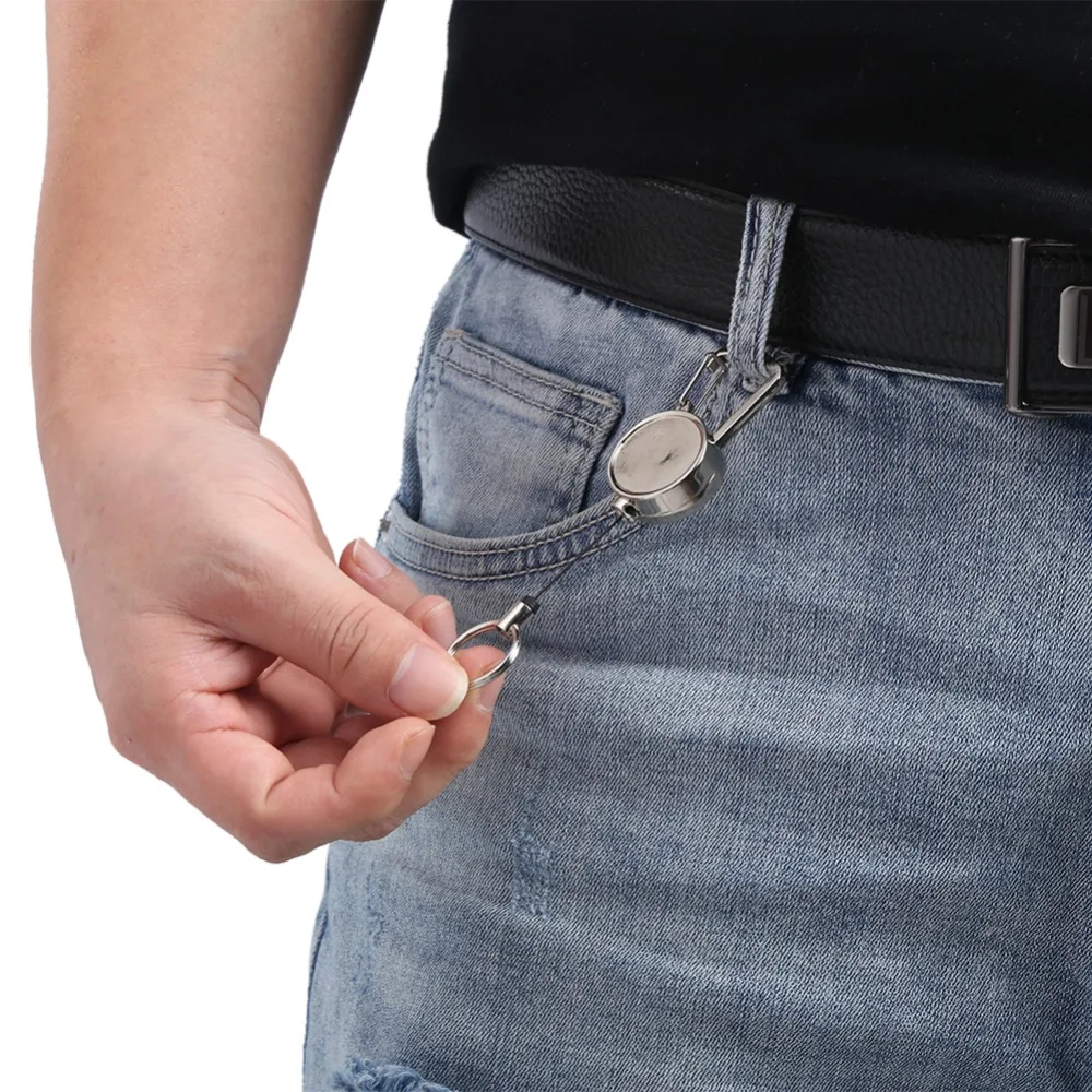 2 Pcs Durable 2.5cm Key Chain All Metal Antitheft Key Ring Heavy Duty Belt Clip Camping