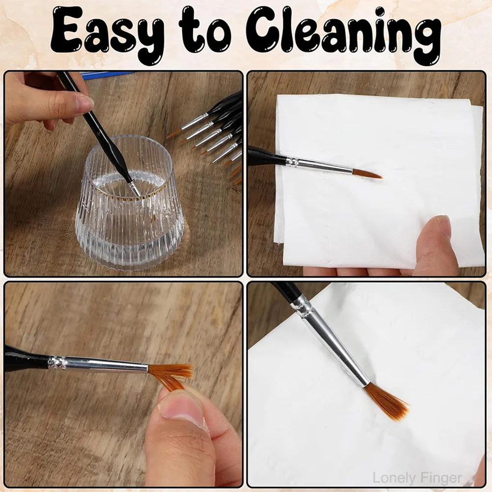 فرش طلاء مصغرة - مجموعة فرش طلاء نموذجية مكونة من 10 قطع للألوان المائية الزيتية الأكريليك، وفرش طلاء بتفاصيل صغيرة للرسم الفني #4