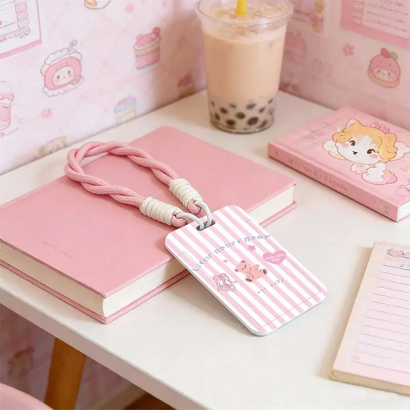Card Holder for Student Bus/Meal Card Protection Case Credential Badge Holder Kpop Photocard Holder Pendant Keychain