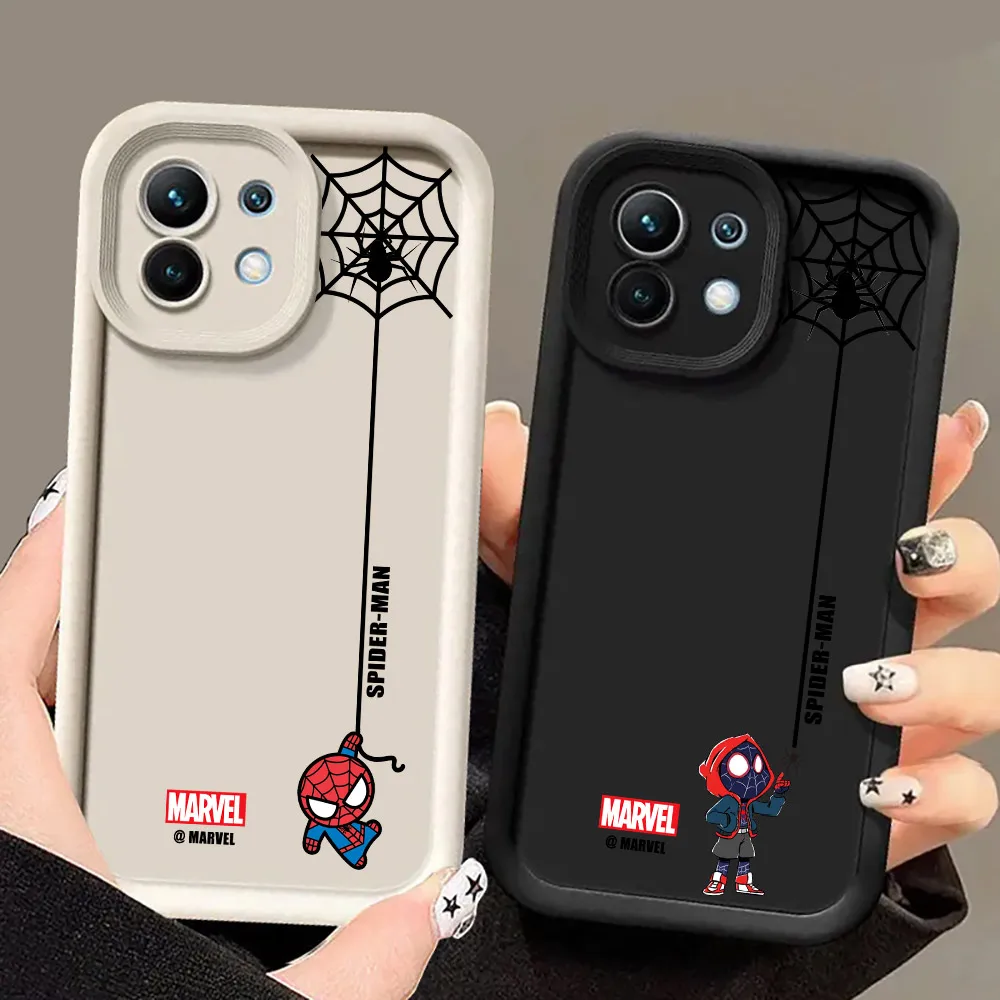 Phone Case For Xiaomi 14T 14 13T Pro 12 13 11 Lite POCO M6 F5 X3 X5 X6 M5s Pro Cover Cartoon Marvel Spider-man Spider Gwen Web