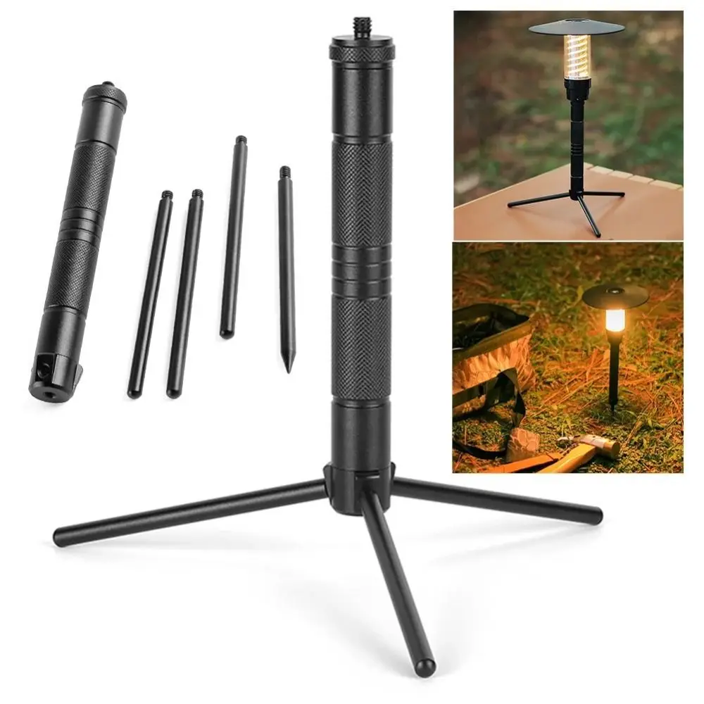 

Hiking Equipment Aluminum Alloy Lantern Stand Portable Foldable Phone Tripod Stand Mini Live Broadcast Tripod Hiking