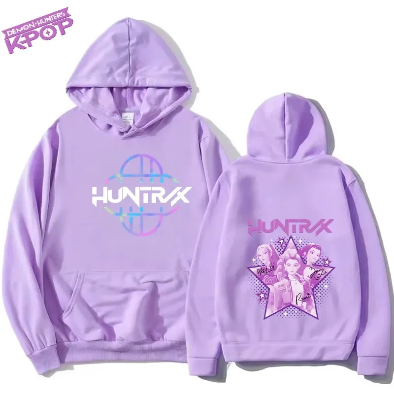 Jaket Hoodie Kpop Demon Hunters Bulu Wanita Pria Musim Gugur Musim Dingin Anime Kartun Hangat