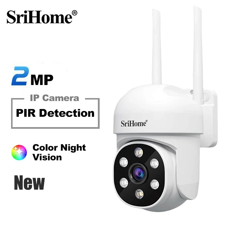 

Беспроводная камера видеонаблюдения Srihome SH061 PTZ AI 1080P для дома с ночным видением и функцией обнаружения человека