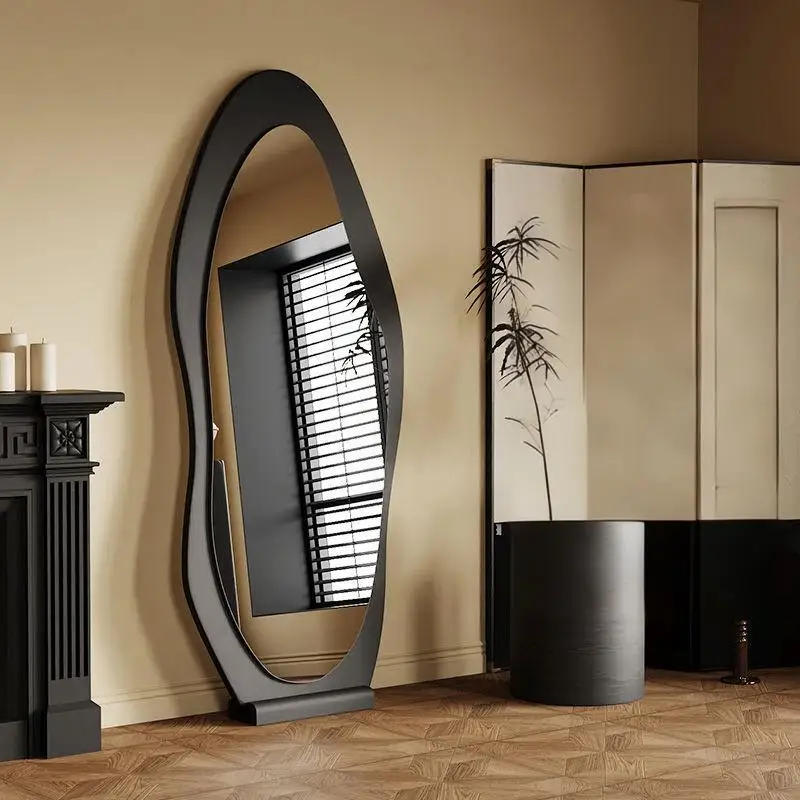 Full-body household floor-to-ceiling mirror, irregular wall-mounted high-end finishing mirror